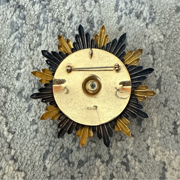 Vintage Agnew Signed Large 3 Inch Starburst Brooch Or Pendant - Picture 4 of 5